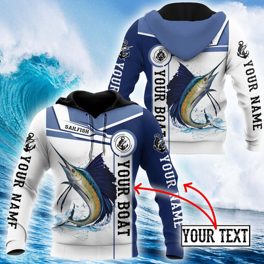 Collection Custom Name Sailfish Catch And Release – 3D Hoodie