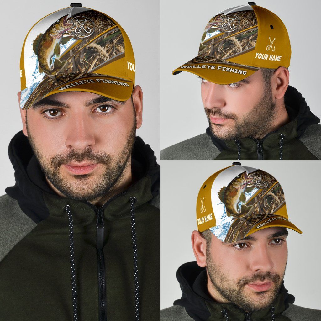 Custom Name Walleye Fishing Hook 3D Design – Classic Cap