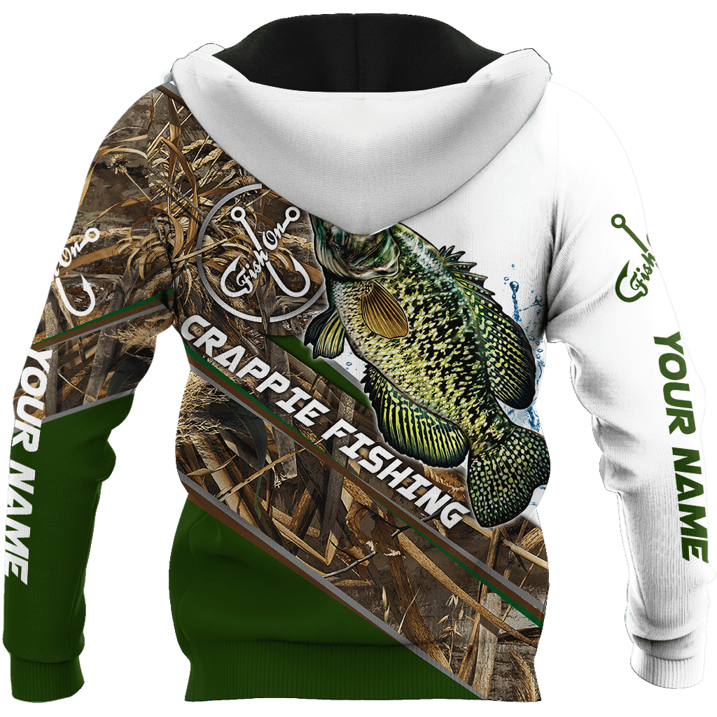 Custom Name Crappie Fishing Camo Graphic – 3D Hoodie