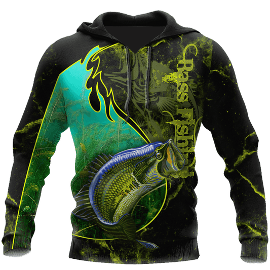 Bass Fishing Underwater Yin Yang Camo Graphic – 3D Hoodie