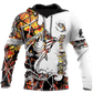 Bass Fishing Sport Orange Camo Tattoo Graphic – 3D Hoodie