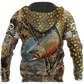 Trout And Salmon Fishing Underwater Camo Graphic – 3D Hoodie