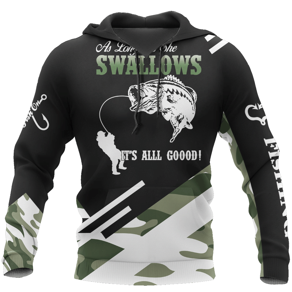 Bass Fishing Camo Graphic – 3D Hoodie