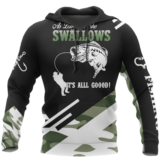 Bass Fishing Camo Graphic – 3D Hoodie