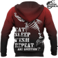 Fishing Australia Eat Sleep Fish Repeat Graphic – 3D Hoodie