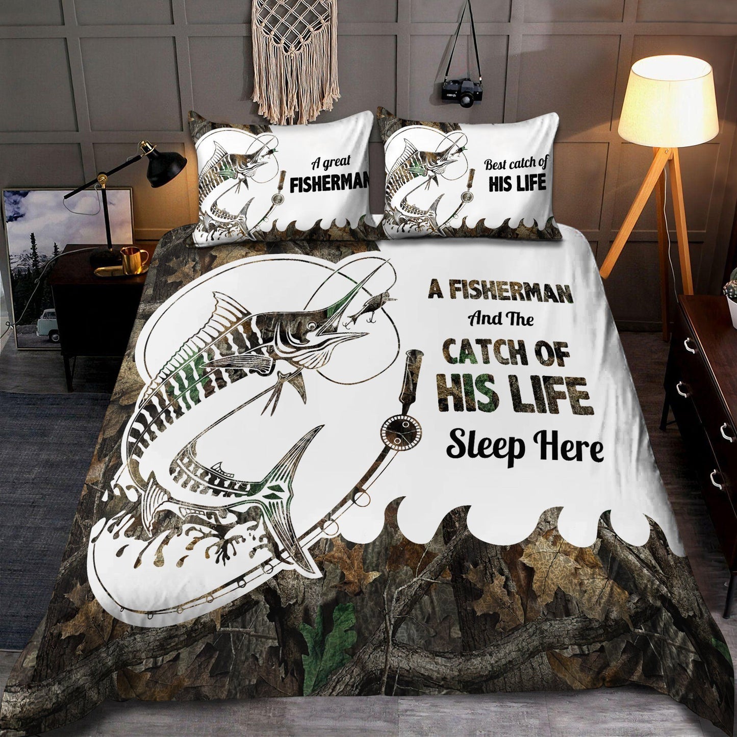Fishing Couple Best Catch Bedding Cover For Pet Lover Bedroom Decor