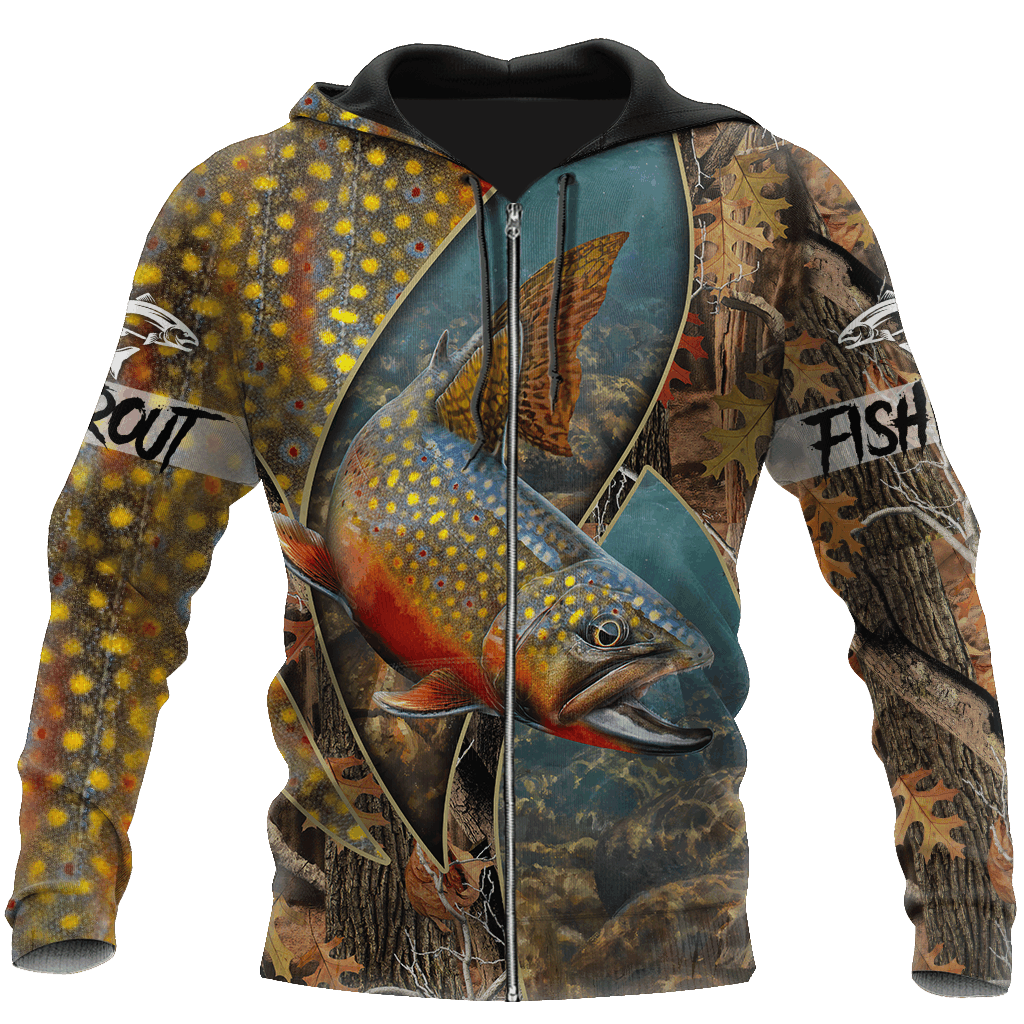 Trout And Salmon Fishing Underwater Camo Graphic – 3D Hoodie