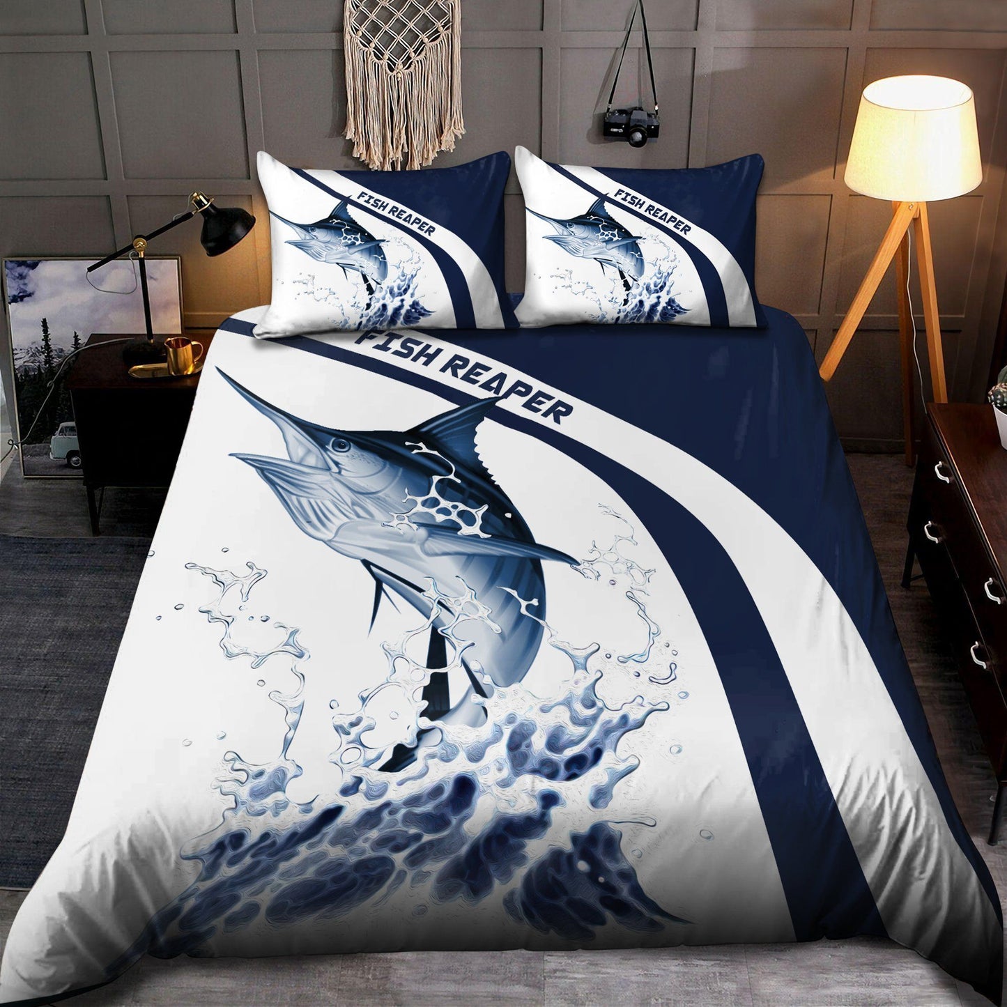 Marlin Fishing Hobby Bedding Cover For Outdoor Lover Bedroom Decor