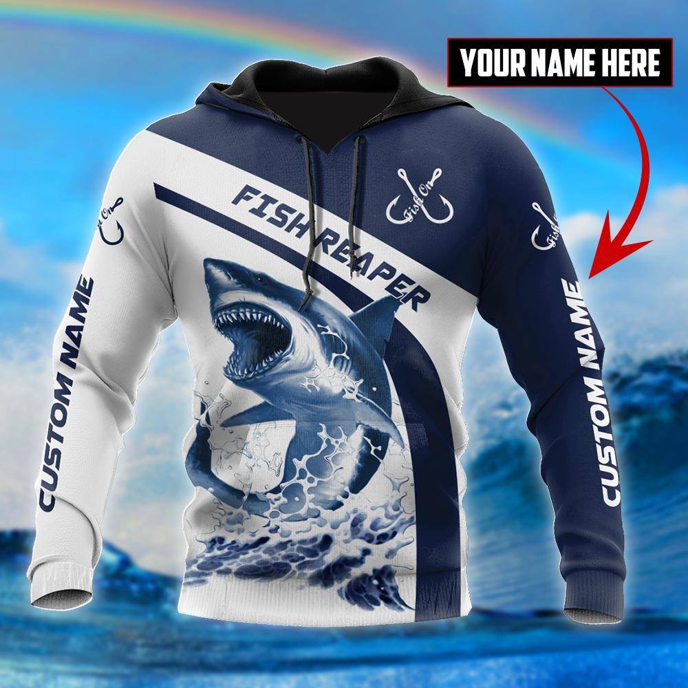 Custom Name Shark Fishing Graphic – 3D Hoodie
