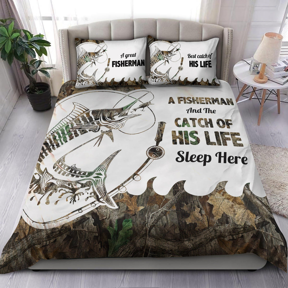 Fishing Couple Best Catch Bedding Cover For Pet Lover Bedroom Decor