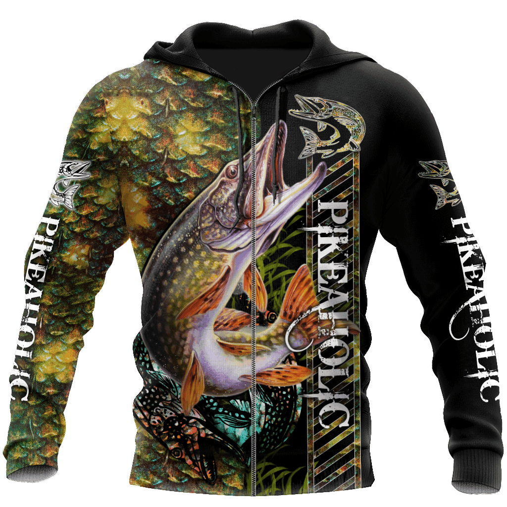 Collection Fishaholic Northern Pike Camo – 3D Hoodie