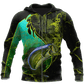 Bass Fishing Underwater Yin Yang Camo Graphic – 3D Hoodie