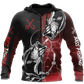 Bass Fishing Tattoo Red Graphic – 3D Hoodie