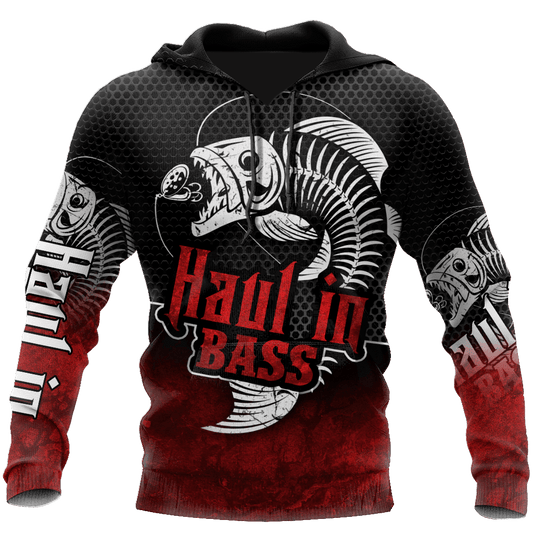 Haul In Bass Fishing Red Reaper Graphic – 3D Hoodie