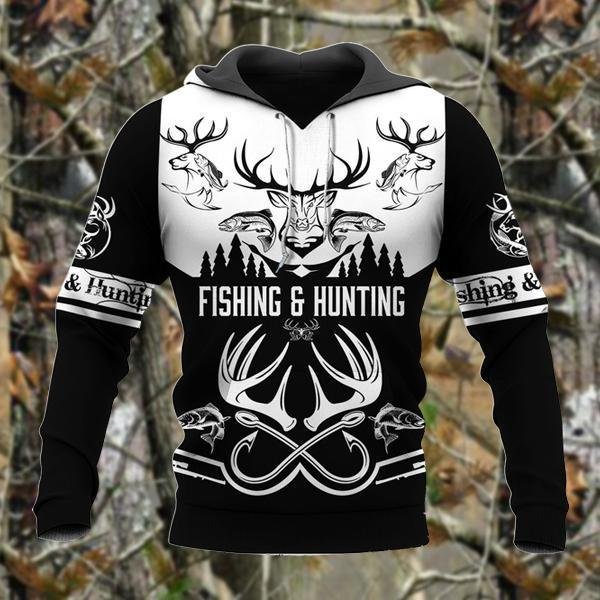 Fishing And Deer Hunting Graphic – 3D Hoodie