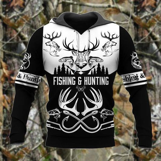 Fishing And Deer Hunting Graphic – 3D Hoodie