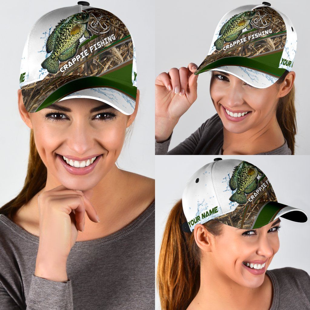 Custom Name Crappie Fishing Hook 3D Design – Classic Cap