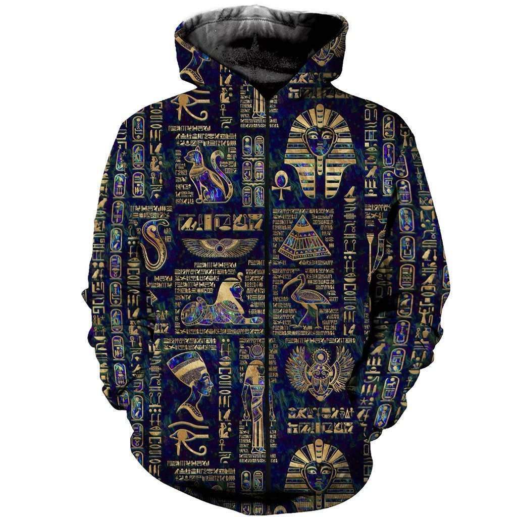 Collection Egyptian Hieroglyphs And Deities Art – 3D Hoodie