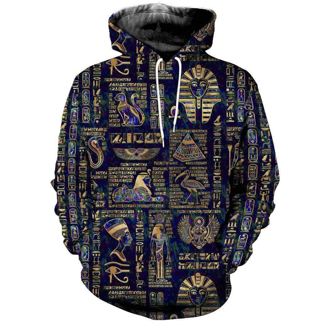 Collection Egyptian Hieroglyphs And Deities Art – 3D Hoodie