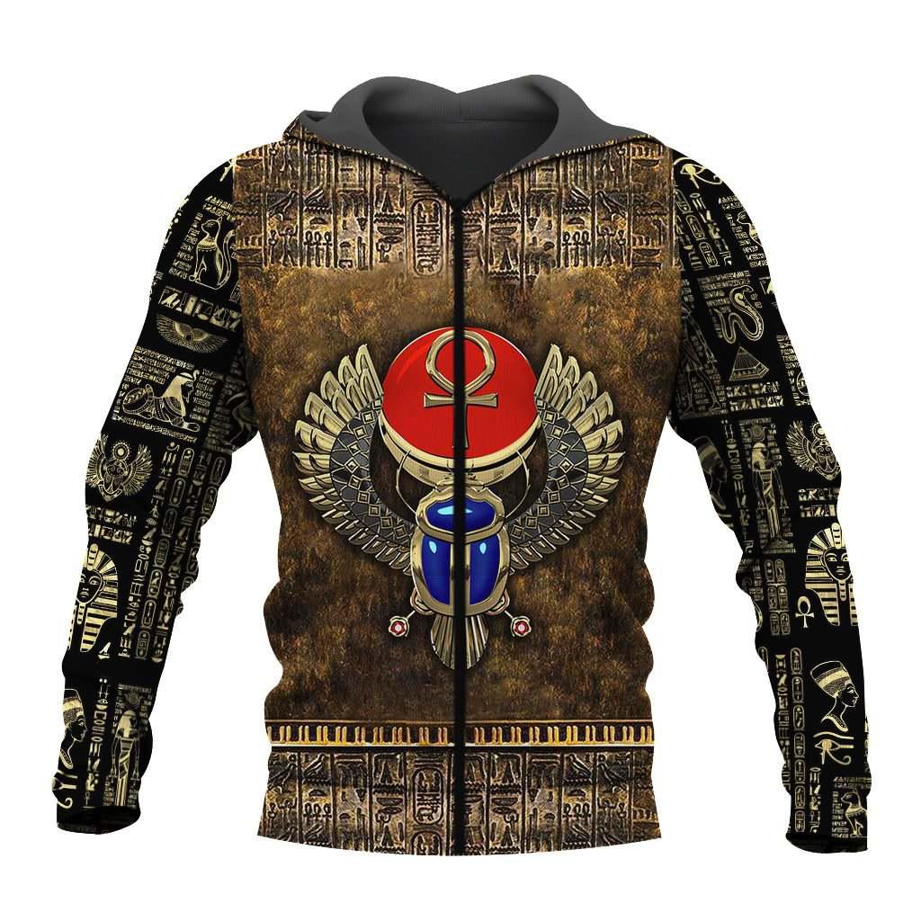Collection Winged Scarab With Ankh Art – 3D Hoodie