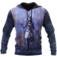 Collection Anubis Face Blue Egypt Art – 3D Hoodie