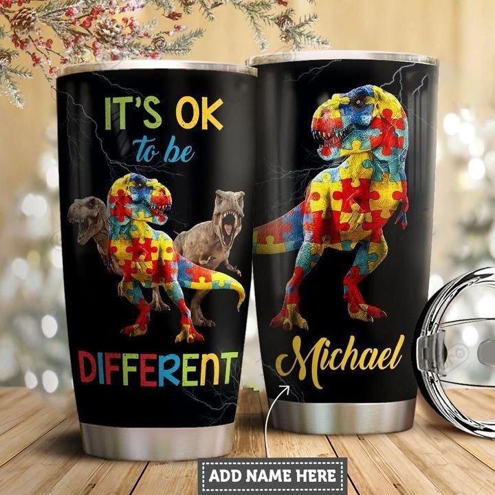 Autism Awareness Dinosaur Personalized 20 Oz Tumbler