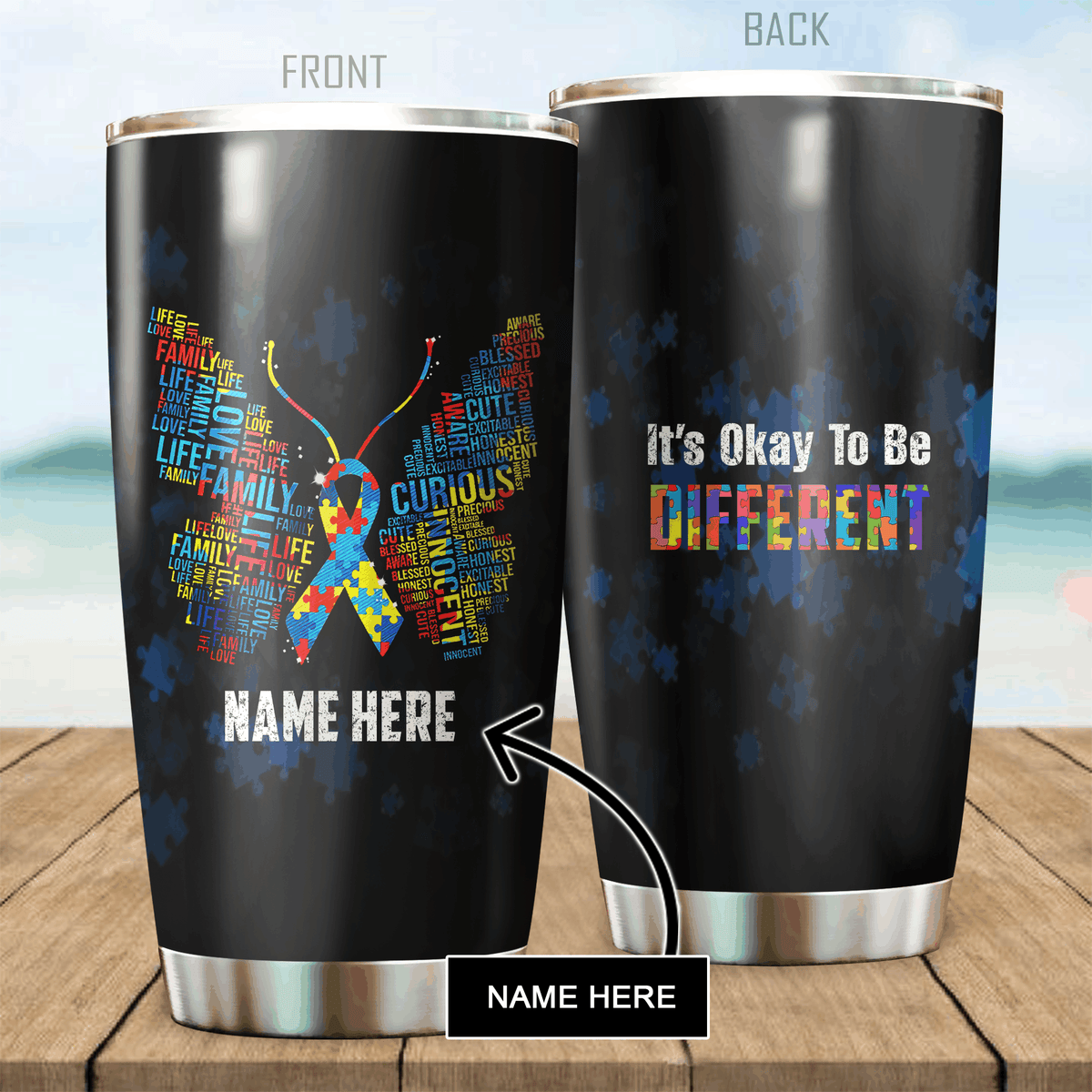 Autism Awareness Personalized 20 Oz Tumbler For Travel Gifts