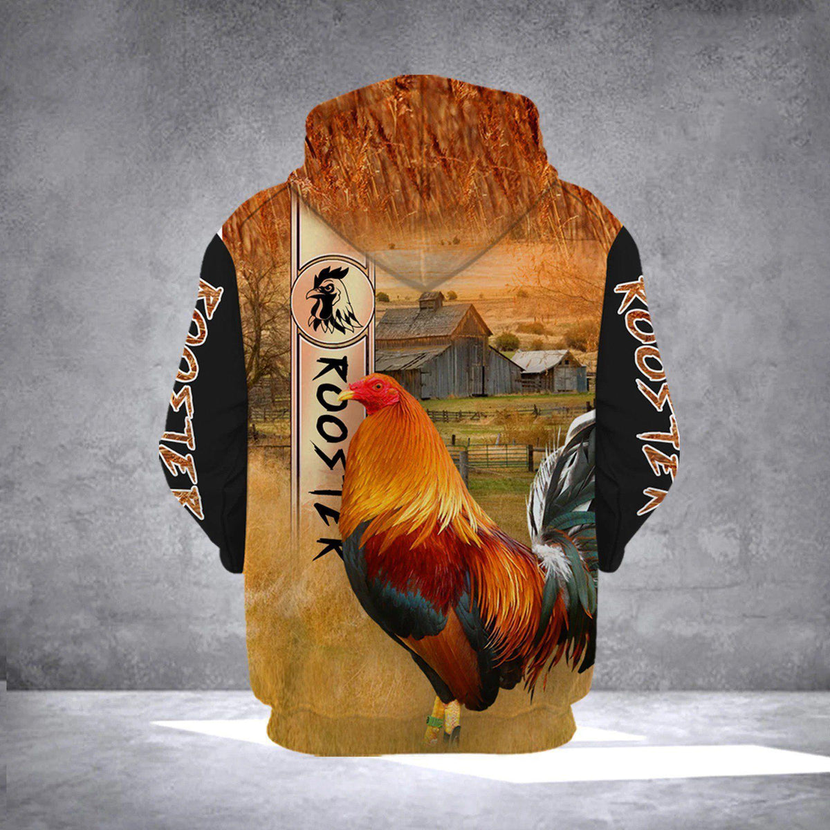 Premium Rooster Orange Color Art - 3D Hoodie