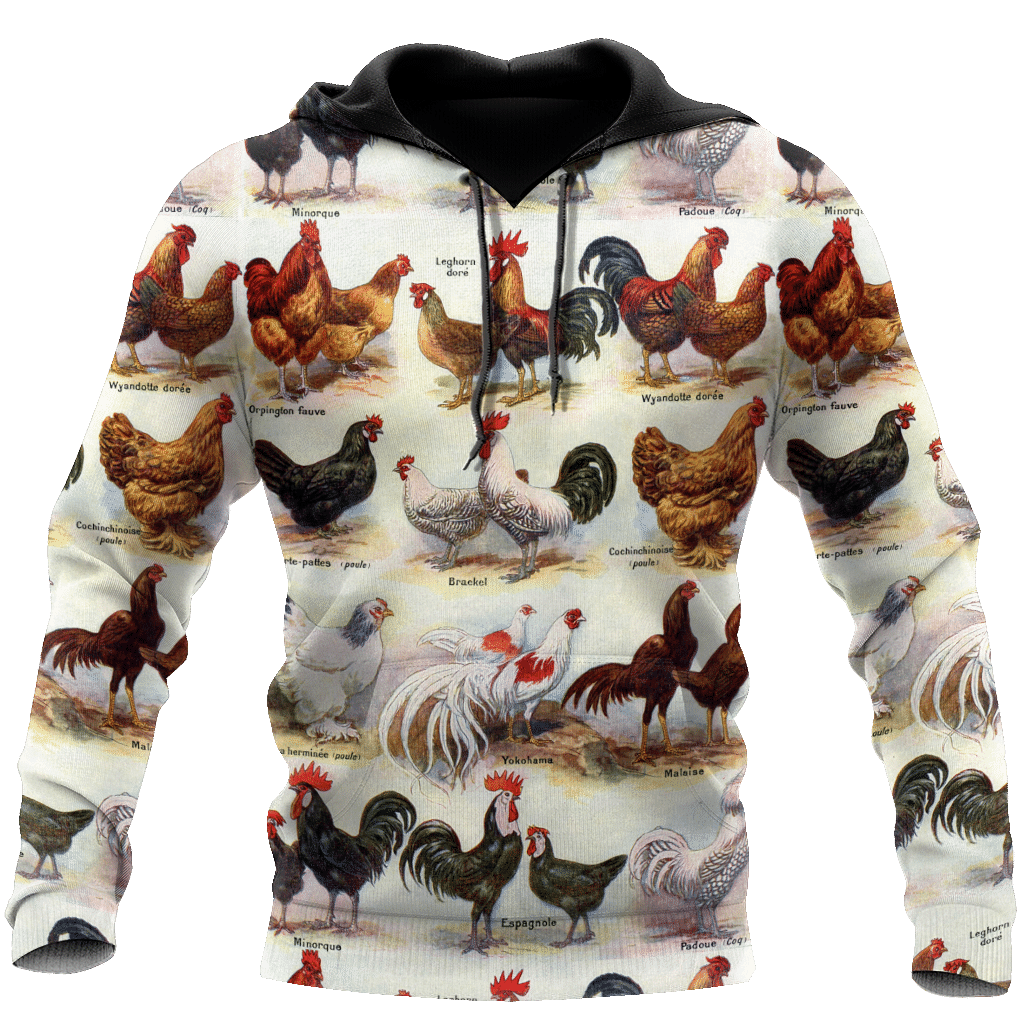 Premium Rooster Art 10 - 3D Hoodie