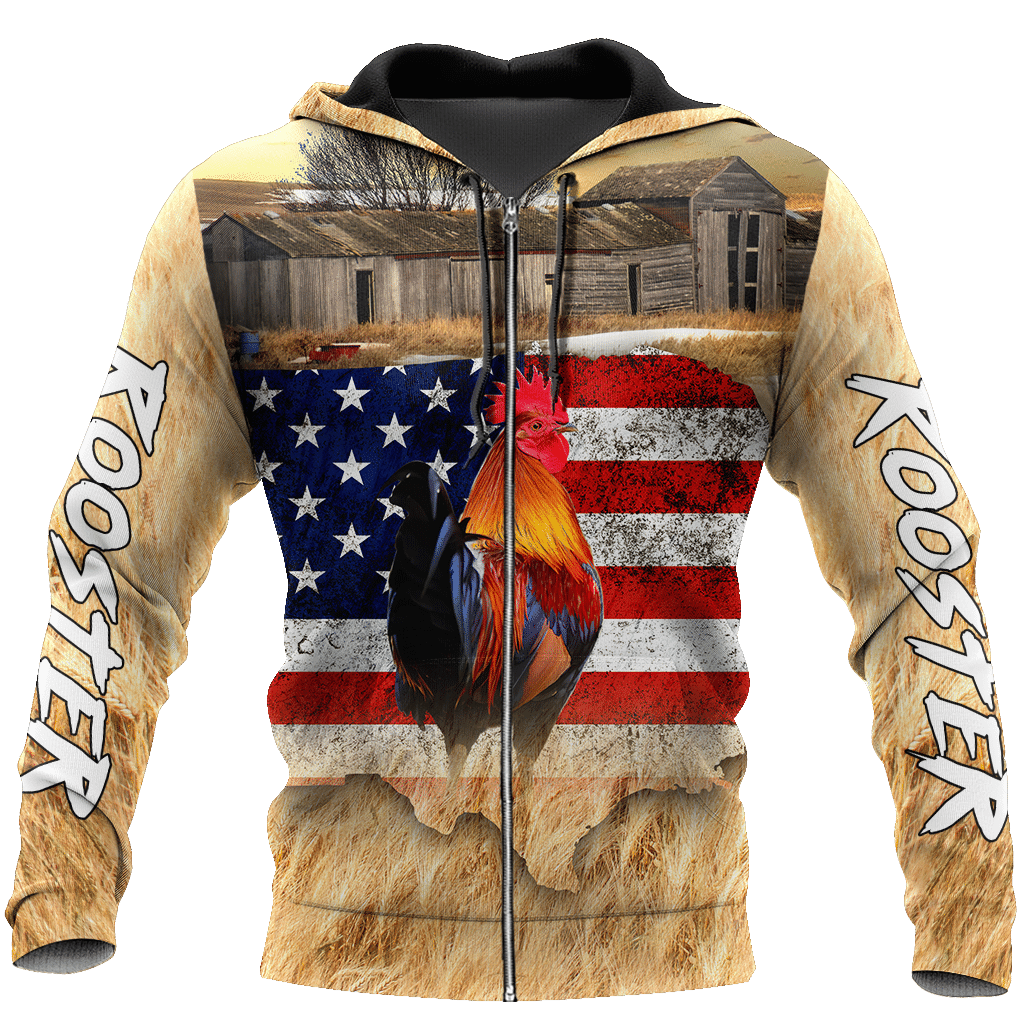 Hoodie Premium Rooster 3D All Over Printed Unisex Shirts -Owls Matrix