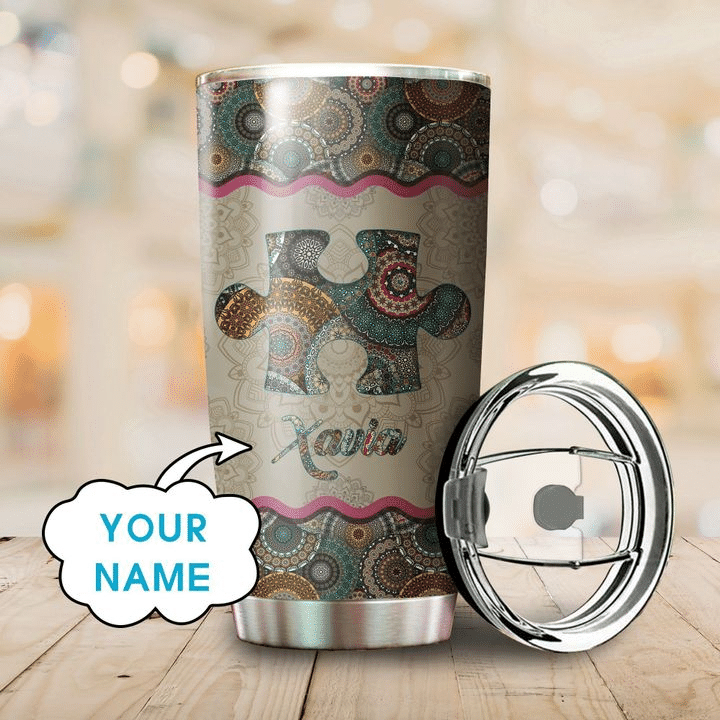 Autism Mandala Pattern Personalized 20 Oz Tumbler