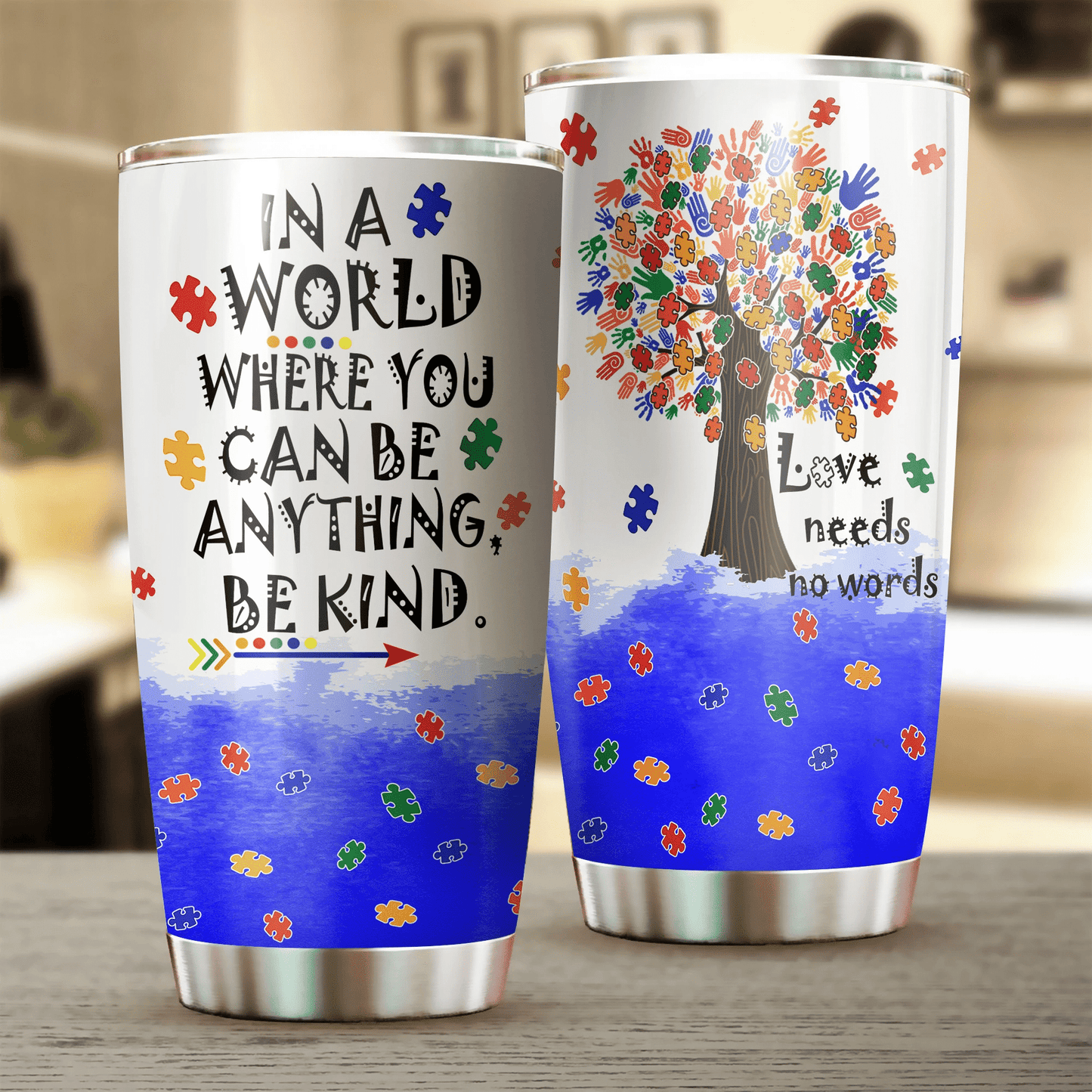Autism Love Needs No Words 20 Oz Tumbler For Travel Gifts