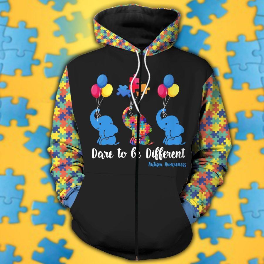 Collection Dare To Be Different Autism – 3D Hoodie