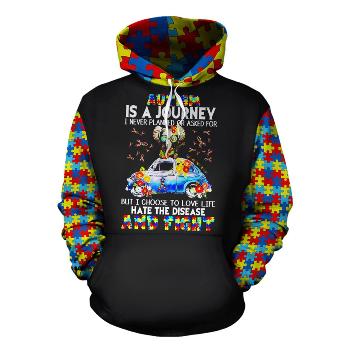Collection Autism Journey Quote Design – 3D Hoodie