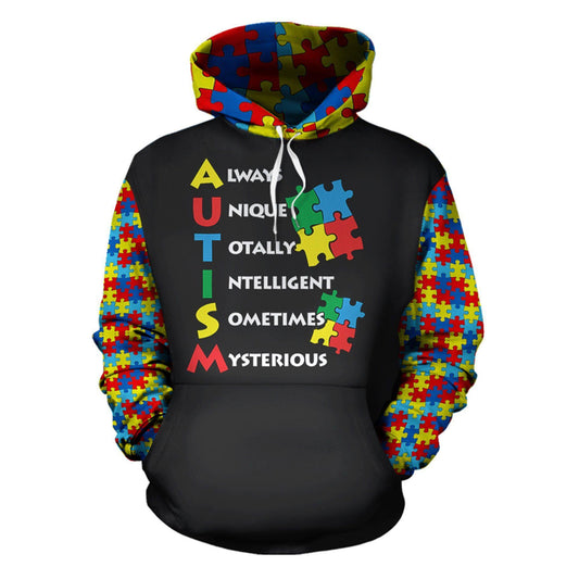 Collection Always Unique Totally Intelligent Autism – 3D Hoodie