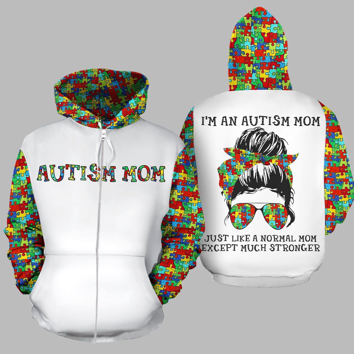 Collection Autism Mom Just Like A Normal Mom – 3D Hoodie