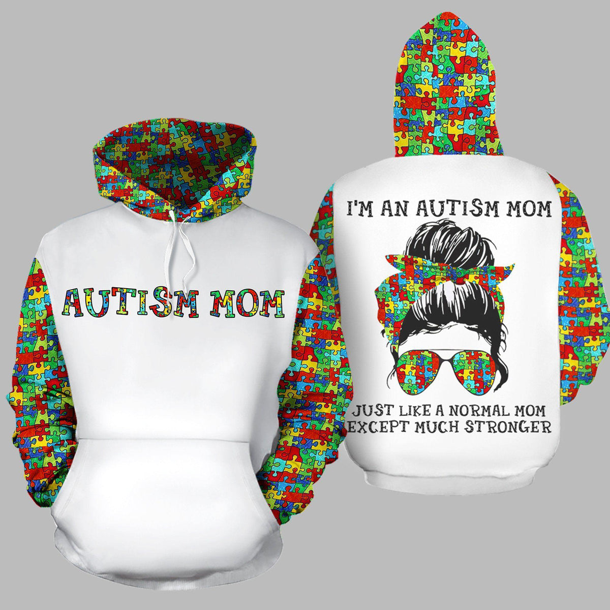 Collection Autism Mom Just Like A Normal Mom – 3D Hoodie