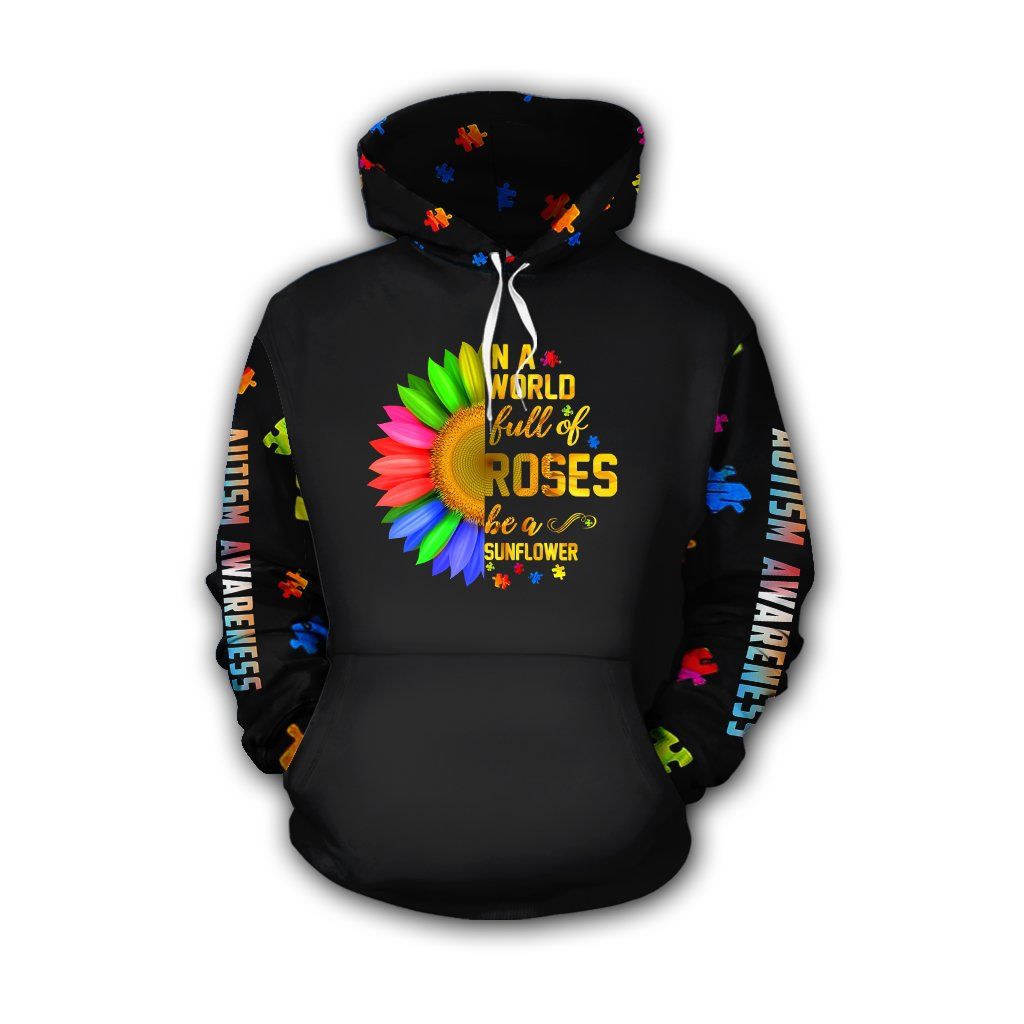 Collection Sunflower Autism Quote – 3D Hoodie
