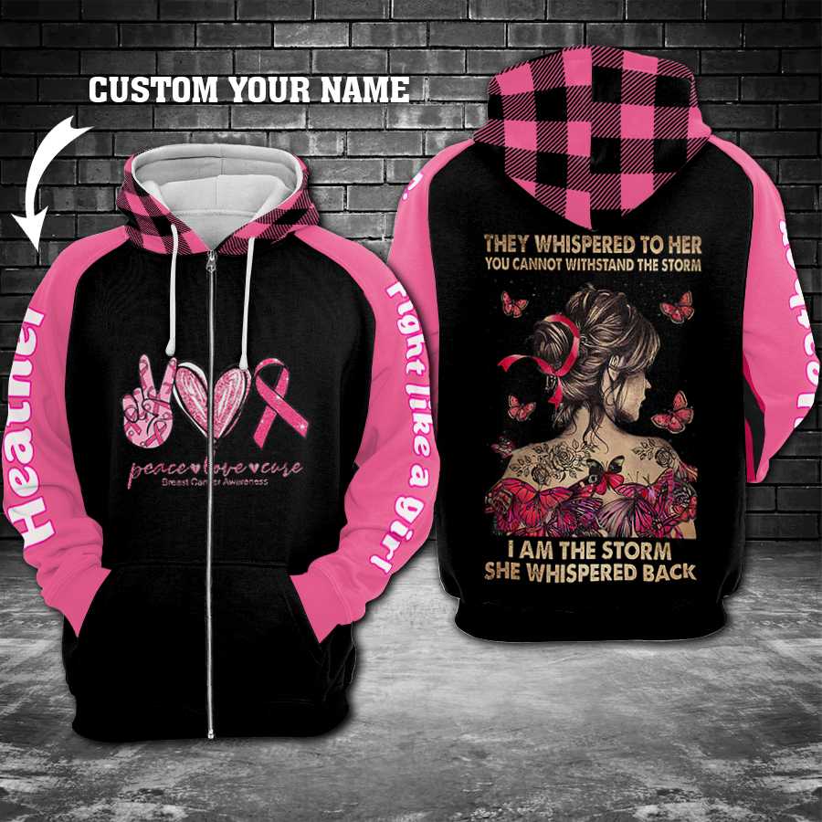 Breast Cancer They Whispered To Her 02 – 3D Hoodie