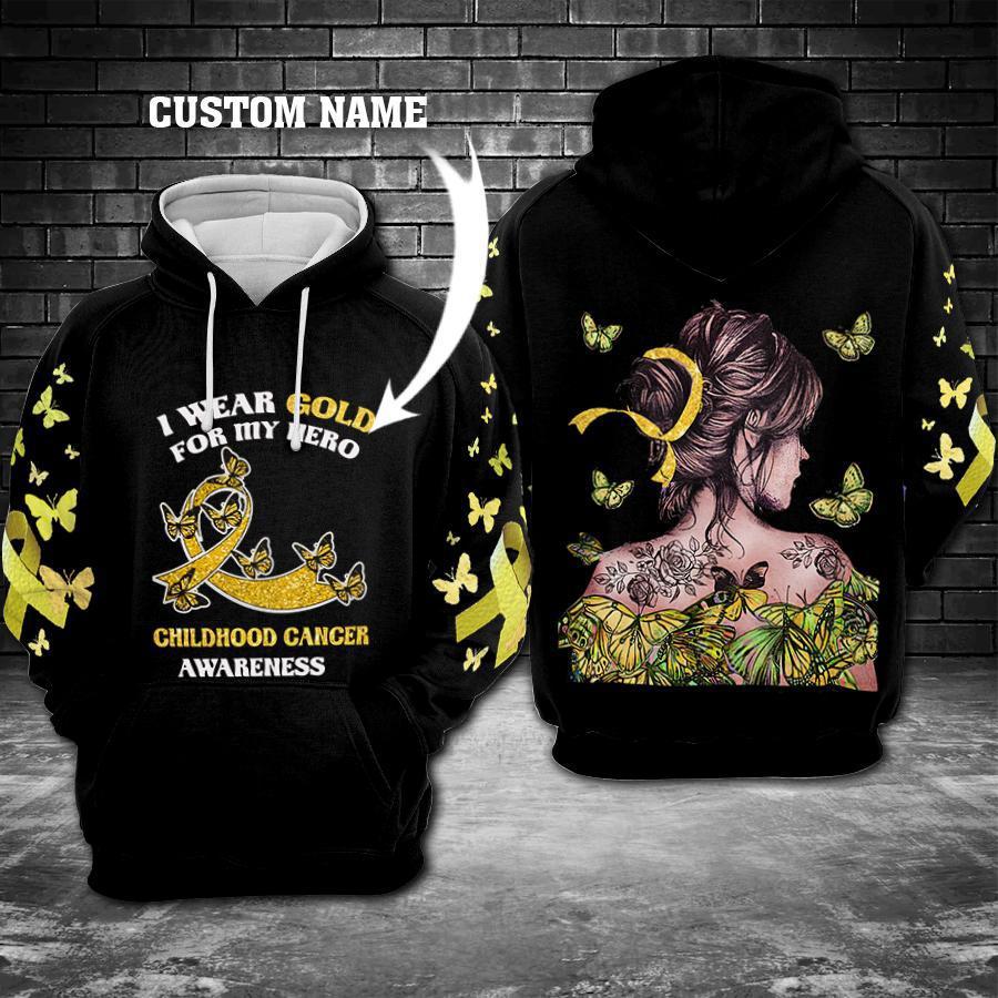 Childhood Cancer Awareness Art – 3D Hoodie