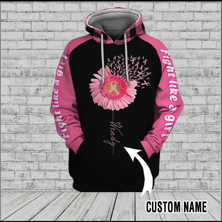 Pink Daisy Flower Ribbon Breast Cancer Awareness – 3D Hoodie