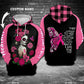 Breast Cancer Skull Girl Awareness Art – 3D Hoodie