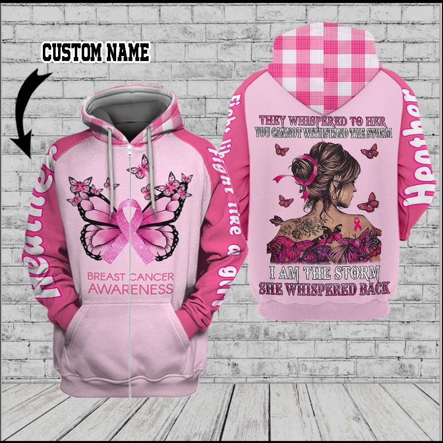 Cancer Awareness They Whispered To Her Quote – 3D Hoodie