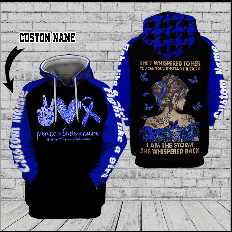 Ataxia Awareness They Whispered To Her Quote – 3D Hoodie