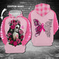 Breast Cancer Skull Girl Art – 3D Hoodie