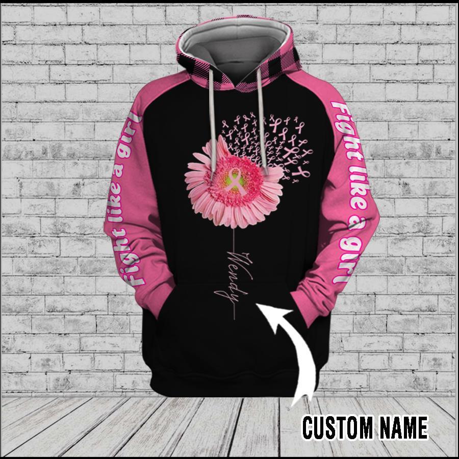 Breast Cancer Awareness Daisy Flower Art – 3D Hoodie