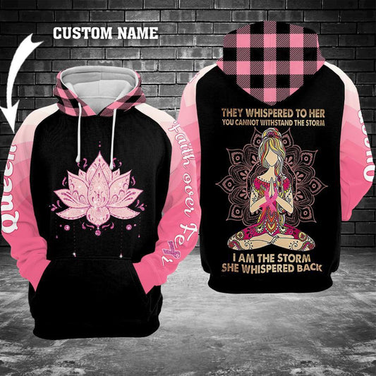 Faith Over Fear Breast Cancer Awareness Art – 3D Hoodie