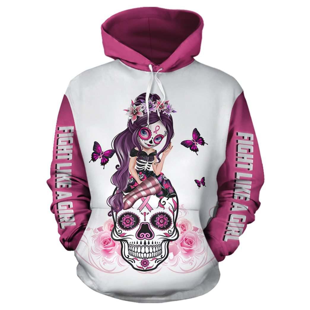 Skull Breast Cancer Awareness 02 – 3D Hoodie