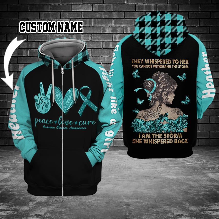 Ovarian Cancer Awareness They Whispered To Her Nhn – 3D Hoodie