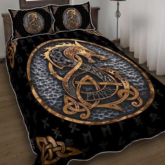 Viking Warrior Norse Bedding Cover For Norse Bedroom Decor